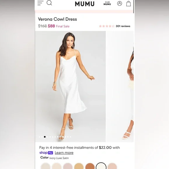 Show Me Your MuMu | Dresses | Show Me Your Mumu Verona Midi Dress Ivory  Luxe Satin Size Xl | Poshmark